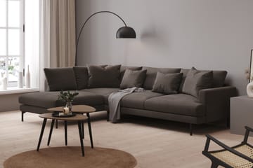Menard 4-seters Venstrevendt L-formet Sjeselongsofa i Manchester - Mørk grå - Møbler - Sofaer - Sofaer med sjeselong - 4 seters sofa med divan