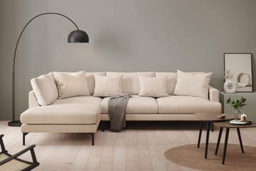 Menard 4-seters Venstrevendt L-formet Sjeselongsofa i Stoff - Beige - Møbler - Sofaer - Sofaer med sjeselong - 4 seters sofa med divan