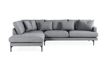 Menard 4-seters Venstrevendt L-formet Sjeselongsofa i Stoff - Grå - Møbler - Sofaer - Sofaer med sjeselong - 4 seters sofa med divan