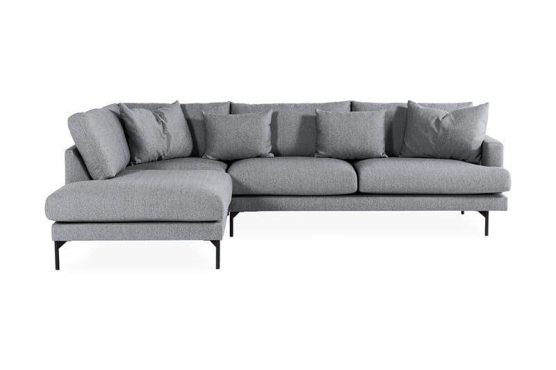Menard 4-seters Venstrevendt L-formet Sjeselongsofa i Stoff - Grå - Møbler - Sofaer - Sofaer med sjeselong - 4 seters sofa med divan