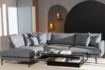 Menard 4-seters Venstrevendt L-formet Sjeselongsofa i Stoff - Grå - Møbler - Sofaer - Sofaer med sjeselong - 4 seters sofa med divan