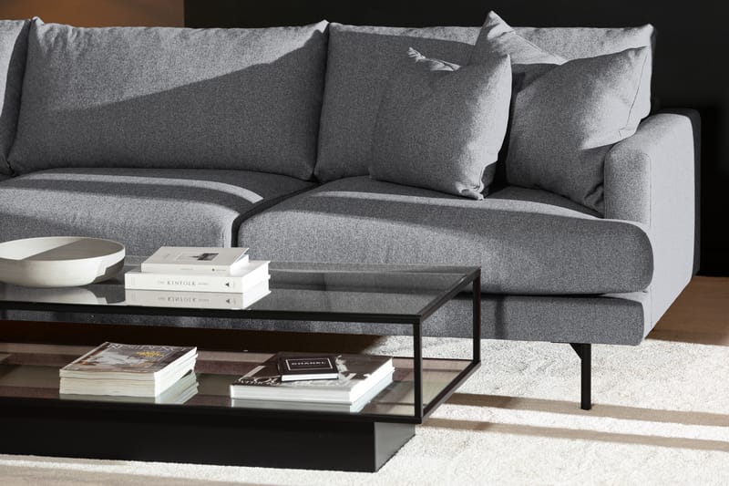 Menard 4-seters Venstrevendt L-formet Sjeselongsofa i Stoff - Grå - Møbler - Sofaer - Sofaer med sjeselong - 4 seters sofa med divan