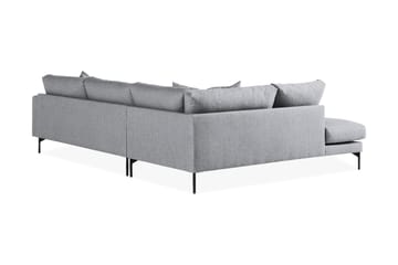 Menard 4-seters Venstrevendt L-formet Sjeselongsofa i Stoff - Grå - Møbler - Sofaer - Sofaer med sjeselong - 4 seters sofa med divan