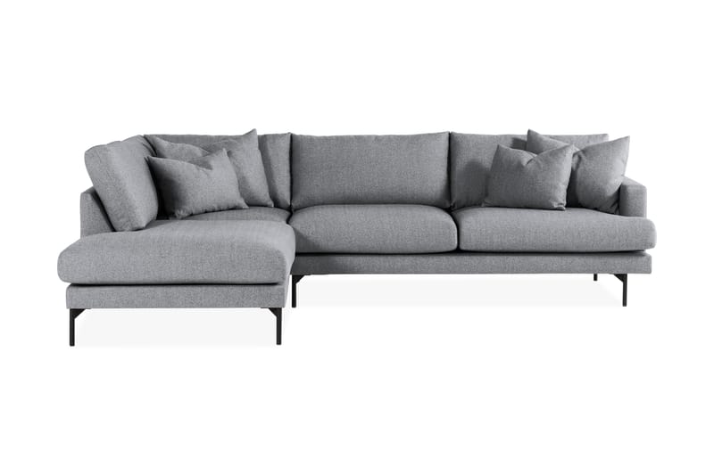 Menard 4-seters Venstrevendt L-formet Sjeselongsofa i Stoff - Grå - Møbler - Sofaer - Sofaer med sjeselong - 4 seters sofa med divan