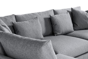 Menard 4-seters Venstrevendt L-formet Sjeselongsofa i Stoff - Grå - Møbler - Sofaer - Sofaer med sjeselong - 4 seters sofa med divan
