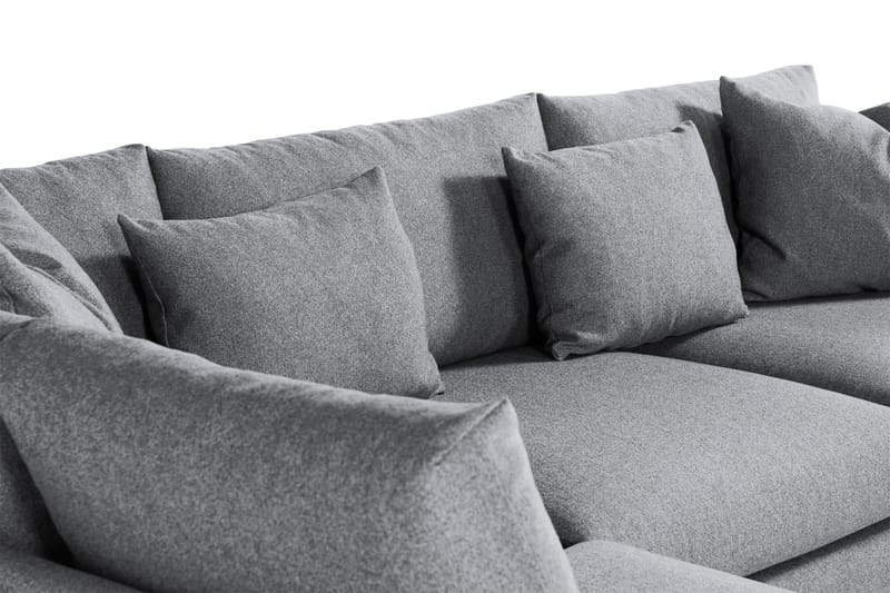 Menard 4-seters Venstrevendt L-formet Sjeselongsofa i Stoff - Grå - Møbler - Sofaer - Sofaer med sjeselong - 4 seters sofa med divan