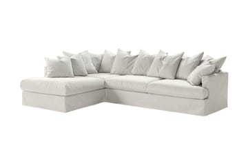 Menard 4-seters Venstrevendt L-formet Sjeselongsofa i Stoff - Lys grå - Møbler - Sofaer - Sofaer med sjeselong - 4 seters sofa med divan