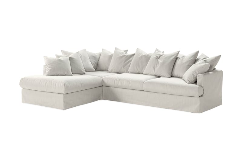 Menard 4-seters Venstrevendt L-formet Sjeselongsofa i Stoff - Lys grå - Møbler - Sofaer - Sofaer med sjeselong - 4 seters sofa med divan