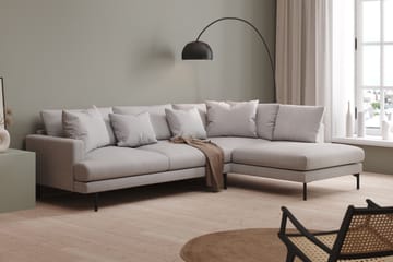Menard 4-seters Venstrevendt L-formet Sjeselongsofa i Stoff - Lys grå - Møbler - Sofaer - Sofaer med sjeselong - 4 seters sofa med divan