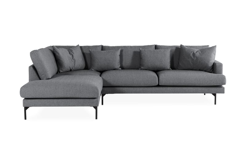 Menard 4-seters Venstrevendt L-formet Sjeselongsofa i Stoff - Mørk grå - Møbler - Sofaer - Sofaer med sjeselong - 4 seters sofa med divan