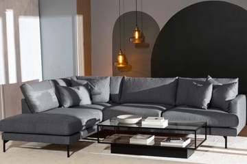 Menard 4-seters Venstrevendt L-formet Sjeselongsofa i Stoff - Mørk grå - Møbler - Sofaer - Sofaer med sjeselong - 4 seters sofa med divan