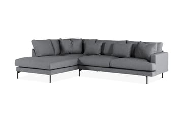 Menard 4-seters Venstrevendt L-formet Sjeselongsofa i Stoff - Mørk grå - Møbler - Sofaer - Sofaer med sjeselong - 4 seters sofa med divan