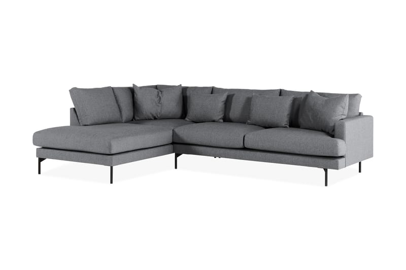 Menard 4-seters Venstrevendt L-formet Sjeselongsofa i Stoff - Mørk grå - Møbler - Sofaer - Sofaer med sjeselong - 4 seters sofa med divan