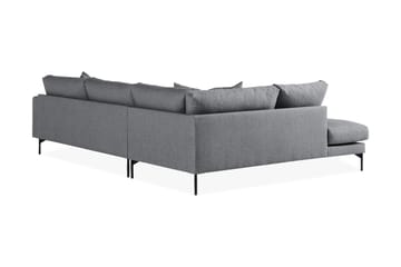 Menard 4-seters Venstrevendt L-formet Sjeselongsofa i Stoff - Mørk grå - Møbler - Sofaer - Sofaer med sjeselong - 4 seters sofa med divan