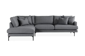 Menard 4-seters Venstrevendt L-formet Sjeselongsofa i Stoff - Mørk grå - Møbler - Sofaer - Sofaer med sjeselong - 4 seters sofa med divan