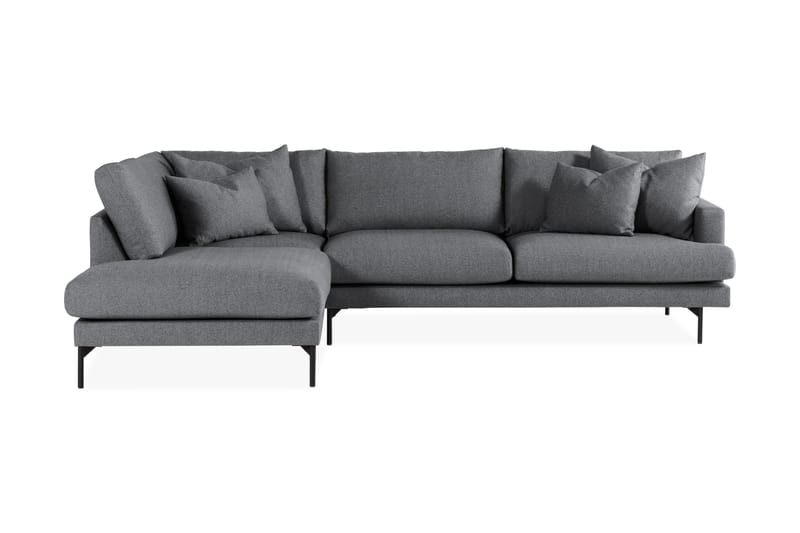 Menard 4-seters Venstrevendt L-formet Sjeselongsofa i Stoff - Mørk grå - Møbler - Sofaer - Sofaer med sjeselong - 4 seters sofa med divan