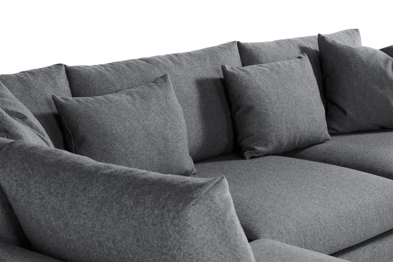 Menard 4-seters Venstrevendt L-formet Sjeselongsofa i Stoff - Mørk grå - Møbler - Sofaer - Sofaer med sjeselong - 4 seters sofa med divan