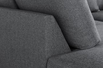 Menard 4-seters Venstrevendt L-formet Sjeselongsofa i Stoff - Mørk grå - Møbler - Sofaer - Sofaer med sjeselong - 4 seters sofa med divan