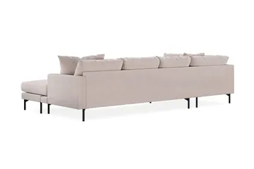 Menard 4-seters Venstrevendt Stor U-formet Dyp Large Sofa med Divan og Sjeselong i Fløyel - Beige - Møbler - Sofaer - Sofaer med sjeselong - 4 seters sofa med divan