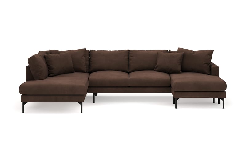 Menard 4-seters Venstrevendt Stor U-formet Dyp Large Sofa med Divan og Sjeselong i Manchester, Brun