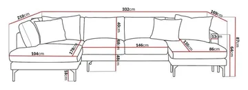 Menard 4-seters Venstrevendt Stor U-formet Dyp Large Sofa med Divan og Sjeselong i Manchester - Brun - Møbler - Sofaer - Sofaer med sjeselong - 4 seters sofa med divan