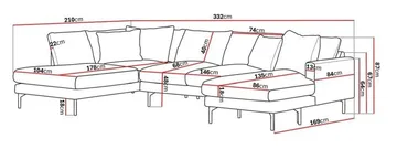 Menard 4-seters Venstrevendt Stor U-formet Dyp Large Sofa med Divan og Sjeselong i Manchester - Brun - Møbler - Sofaer - Sofaer med sjeselong - 4 seters sofa med divan