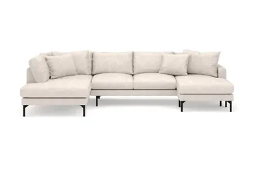 Menard 4-seters Venstrevendt Stor U-formet Dyp Large Sofa med Divan og Sjeselong i Stoff