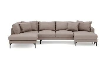 Menard 4-seters Venstrevendt Stor U-formet Dyp Large Sofa med Divan og Sjeselong i Stoff
