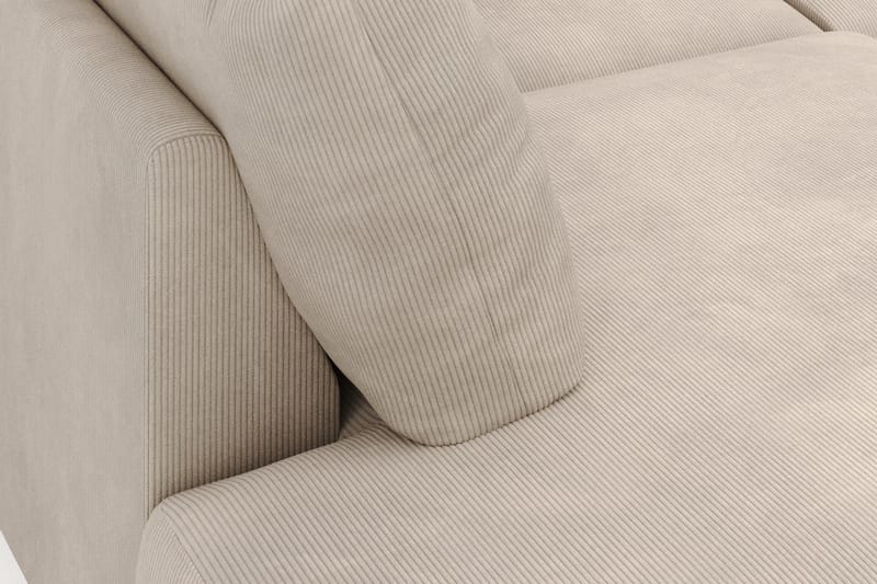 Menard 4-seters Venstrevendt U-formet Large Sofa med Divan og Sjeselong i Manchester - Greige - Møbler - Sofaer - Sofaer med sjeselong - 4 seters sofa med divan