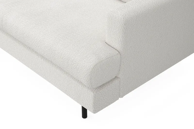 Menard Compact 3-seters Venstrevendt L-formet Divansofa i Bouclé - Hvit - Møbler - Sofaer - Sofaer med sjeselong - 3 seters sofa med divan