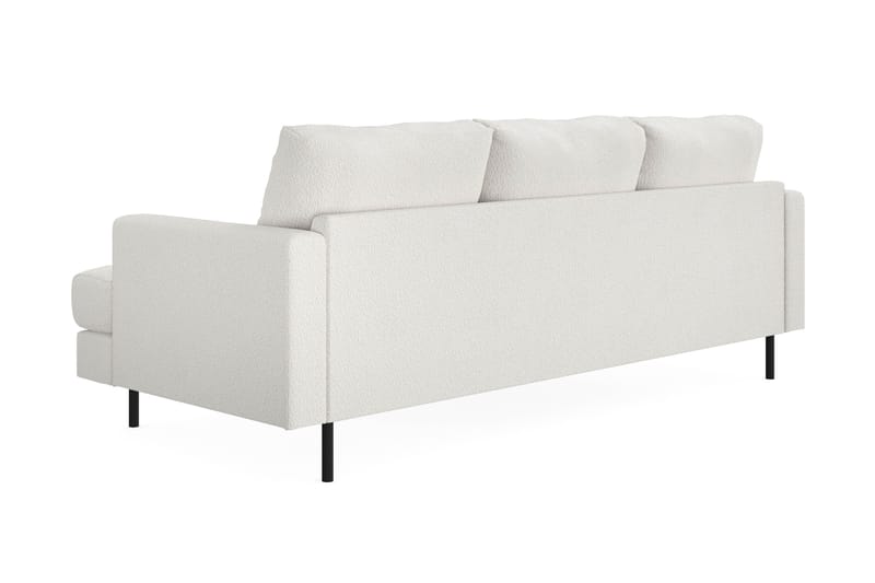 Menard Compact 3-seters Venstrevendt L-formet Divansofa i Bouclé - Hvit - Møbler - Sofaer - Sofaer med sjeselong - 3 seters sofa med divan