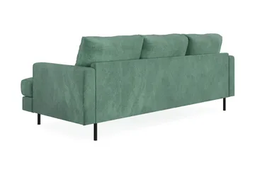 Menard Compact 3-seters Venstrevendt L-formet Divansofa i Fløyel - Mørk grønn - Møbler - Sofaer - Sofaer med sjeselong - 3 seters sofa med divan