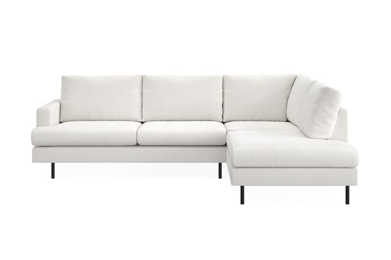 Menard Compact 4-seters Høyrevendt L-formet Sjeselongsofa i Bouclé, Hvit