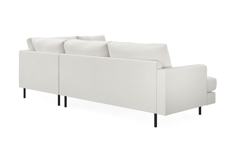 Menard Compact 4-seters Høyrevendt L-formet Sjeselongsofa i Bouclé - Hvit - Møbler - Sofaer - Sofaer med sjeselong - 4 seters sofa med divan