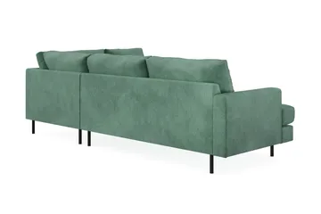 Menard Compact 4-seters Høyrevendt L-formet Sjeselongsofa i Fløyel - Mørk grønn - Møbler - Sofaer - Sofaer med sjeselong - 4 seters sofa med divan