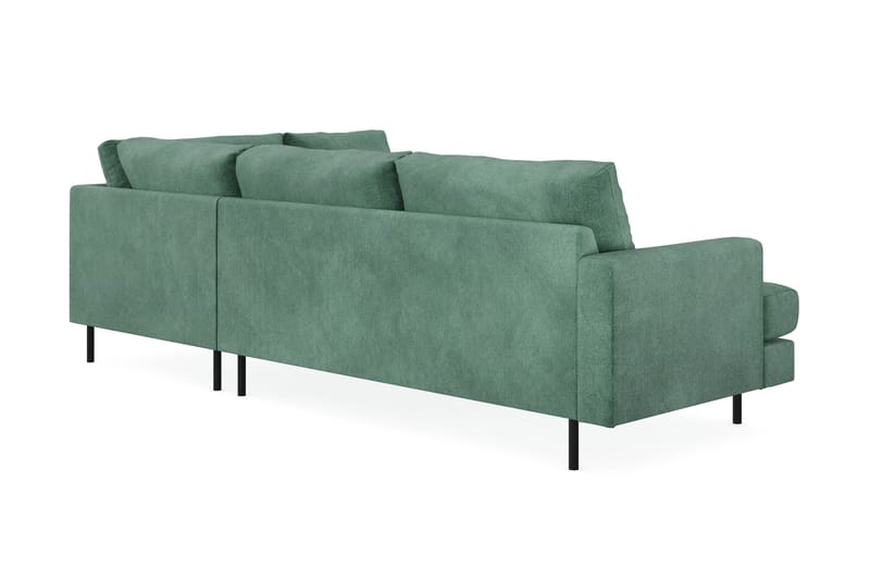 Menard Compact 4-seters Høyrevendt L-formet Sjeselongsofa i Fløyel - Mørk grønn - Møbler - Sofaer - Sofaer med sjeselong - 4 seters sofa med divan