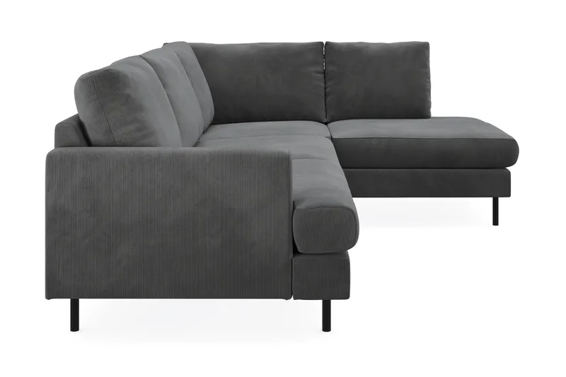 Menard Compact 4-seters Høyrevendt L-formet Sjeselongsofa i Manchester - Grå - Møbler - Sofaer - Sofaer med sjeselong - 4 seters sofa med divan