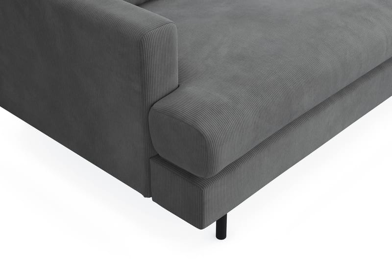 Menard Compact 4-seters Høyrevendt L-formet Sjeselongsofa i Manchester - Grå - Møbler - Sofaer - Sofaer med sjeselong - 4 seters sofa med divan