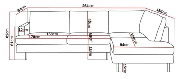 Menard Compact 4-seters Høyrevendt L-formet Sjeselongsofa i Manchester - Mørk grønn - Møbler - Sofaer - Sofaer med sjeselong - 4 seters sofa med divan