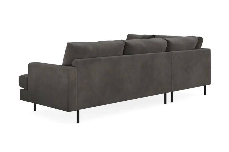 Menard Compact 4-seters Venstrevendt L-formet Sjeselongsofa i Manchester - Mørk grå - Møbler - Sofaer - Sofaer med sjeselong - 4 seters sofa med divan