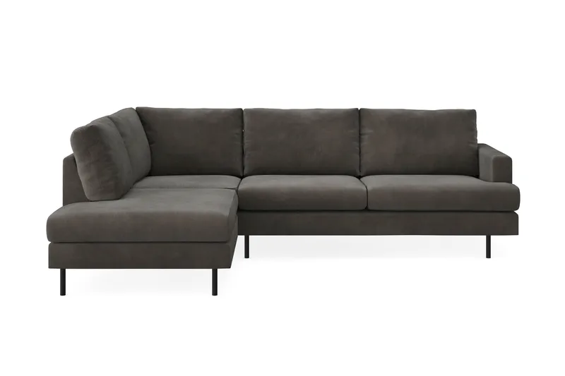 Menard Compact 4-seters Venstrevendt L-formet Sjeselongsofa i Manchester, Mørk grå