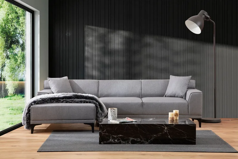 Mississauga Divansofa 3-seters - Grå - Møbler - Sofaer - Sofaer med sjeselong - 3 seters sofa med divan