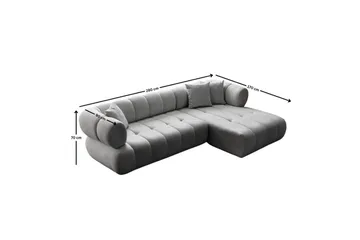 Mississauga Sofa med divan 3-seter - Grå - Møbler - Sofaer - Sofaer med sjeselong - 3 seters sofa med divan