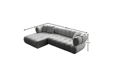 Mississauga Sofa med divan 3-seter - Grå - Møbler - Sofaer - Sofaer med sjeselong - 3 seters sofa med divan