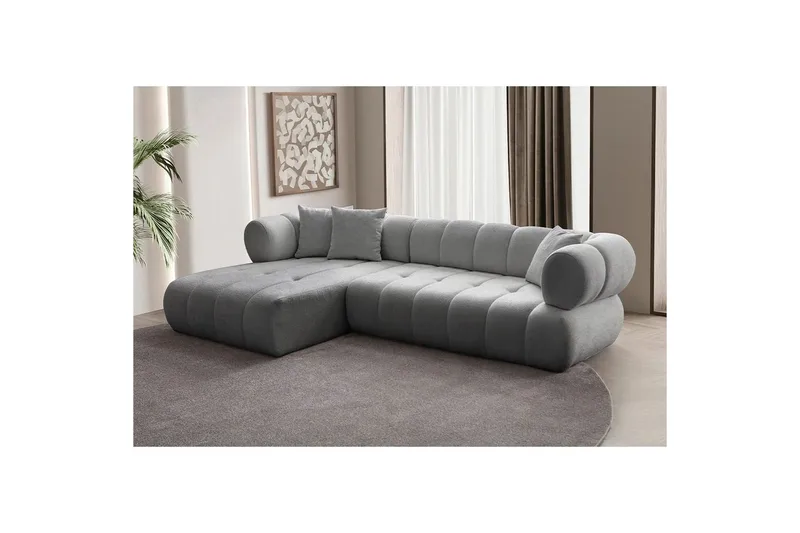 Mississauga Sofa med divan 3-seter - Grå - Møbler - Sofaer - Sofaer med sjeselong - 3 seters sofa med divan