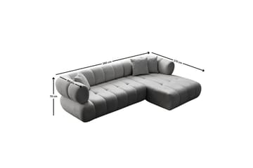 Mississauga Sofa med divan 3-seter - Grå - Møbler - Sofaer - Sofaer med sjeselong - 3 seters sofa med divan