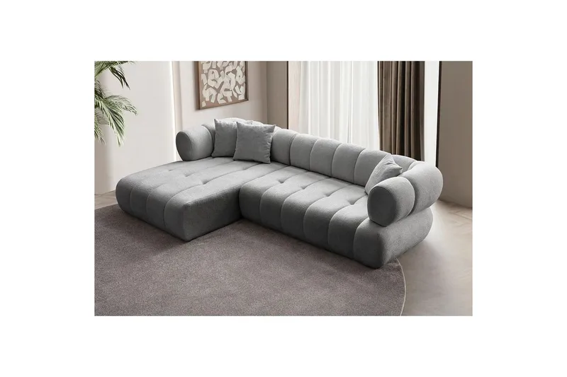 Mississauga Sofa med divan 3-seter - Grå - Møbler - Sofaer - Sofaer med sjeselong - 3 seters sofa med divan