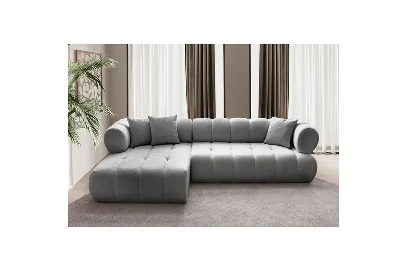 Mississauga Sofa med divan 3-seter - Grå - Møbler - Sofaer - Sofaer med sjeselong - 3 seters sofa med divan
