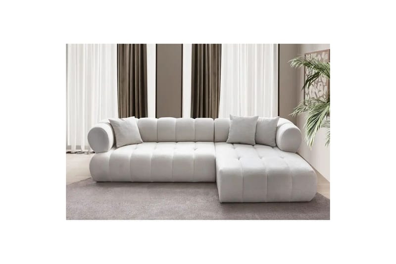 Mississauga Sofa med divan 3-seter - Hvit - Møbler - Sofaer - Sofaer med sjeselong - 3 seters sofa med divan