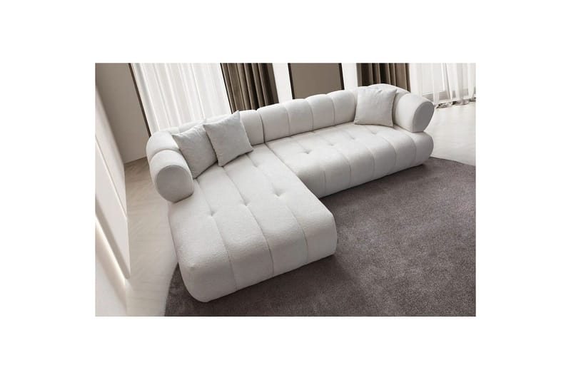 Mississauga Sofa med divan 3-seter - Hvit - Møbler - Sofaer - Sofaer med sjeselong - 3 seters sofa med divan